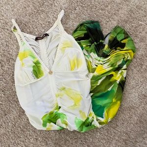 Roberto Cavalli Ruched Water Color Dress